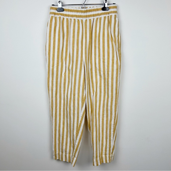 Madewell Huston Yellow & White Stripe Pull On Pants - Picture 3 of 11